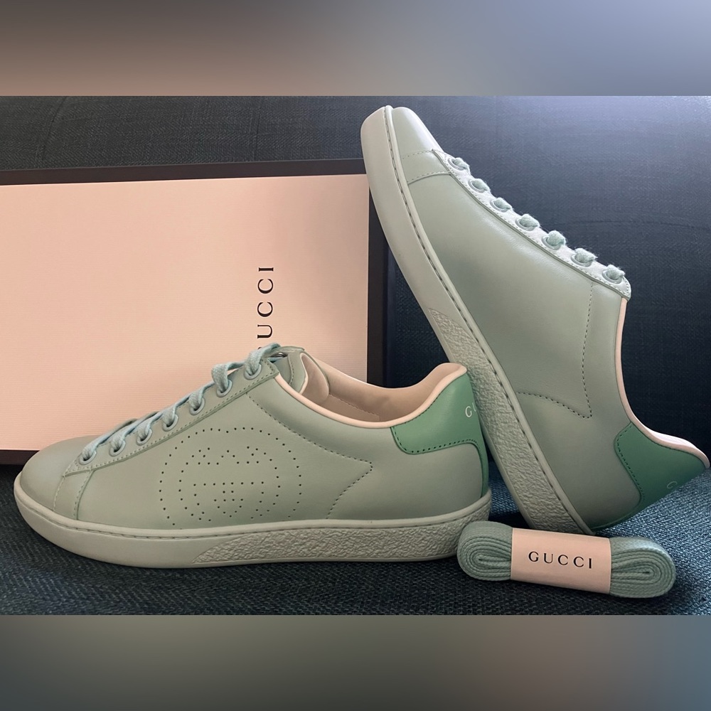 NEW Gucci Leather Interlocking G Sneakers
Women's European Size 36 in Green - Picture 12 of 14